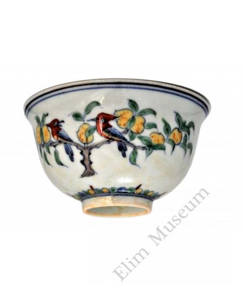 1439 A Ming Cheng-Hua Doucai bowl with flowers and birds